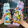 1PC It Is My 6th Birthday Dragon Splash 750ml Color Plastic Water Bottle Leakproof Flip Straw Lid For Sports Office Home Use