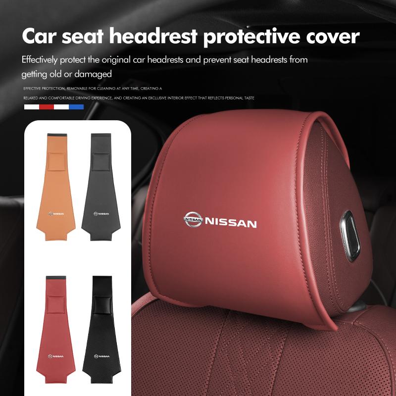 Universal Car Seat Headrest Pillow Protector Cover Accessories For Nissan Juke Sentra Pathfinder Skyline Silvia GTR Nismo