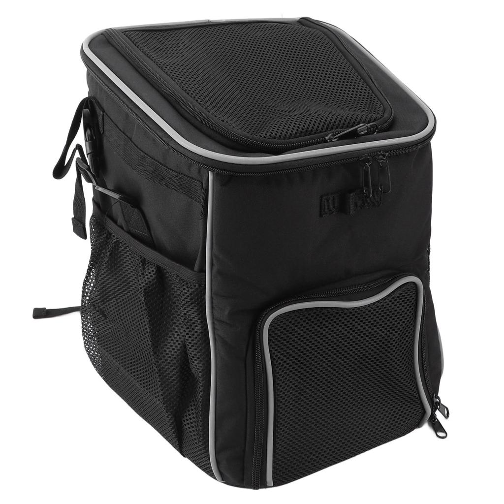 Dog Bike Basket Waterproof Breathable Removable Dog Carrier Backpack for Outdoor Travel Black