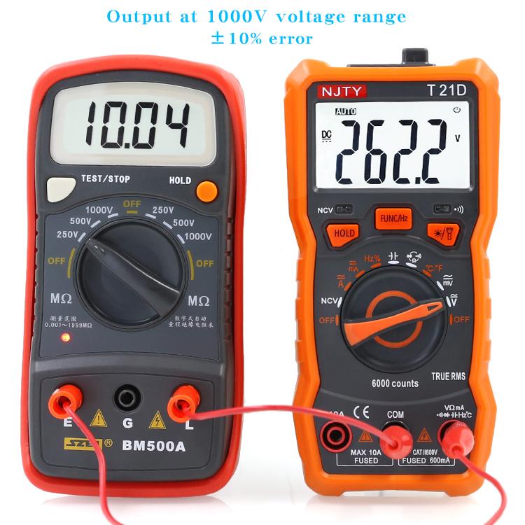 SZBJ BM500A digital insulation resistance tester, electronic shake table, 1000V 250V megohmmeter, resistance meter