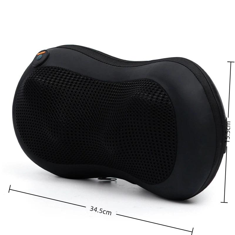 Portable 4D Heated Shiatsu Massager Pillow Ergonomic Neck Back Muscle Soreness Relief for Home Car Travel Office