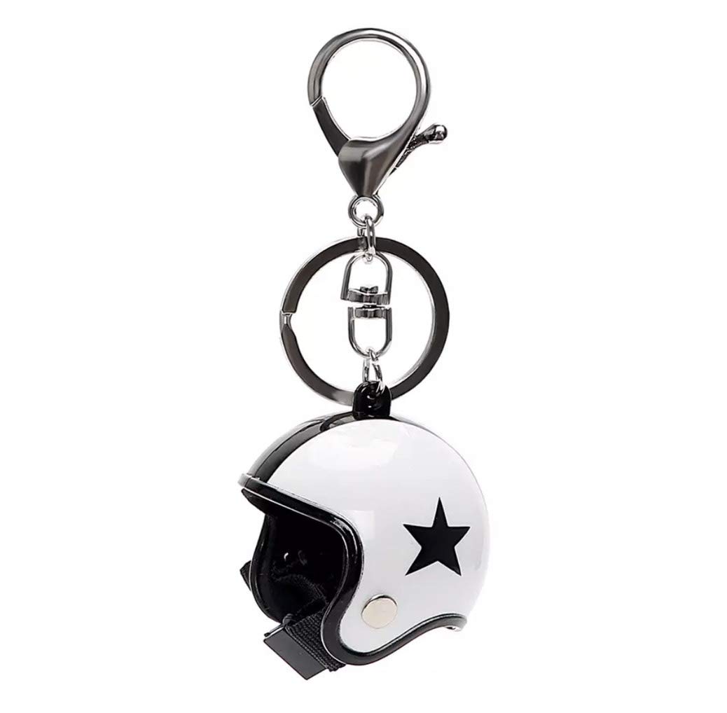 

Bike Mini Helmet Keychain Key Case Key Ring Keychain Charm White