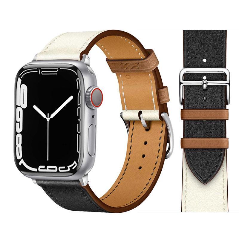 Leather Watch Straps for Watch band 46mm 44mm 49mm 45mm 42mm 40mm 38/41mm bracelet iWatch series 10-Ultra 9-8-7-6-5-4-3-SE