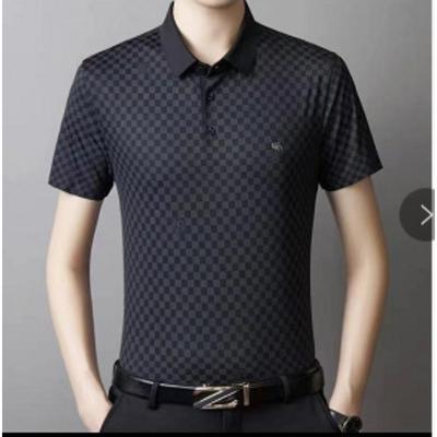 Nieuw Naadloos Poloshirt Zomer Revers Ruit Middeleeuwse Mode Mode Korte Mouw