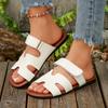 Large Size Flat-bottomed Cool Slippers for Women's Summer New Velcro Flat-bottomed Slippers for Women