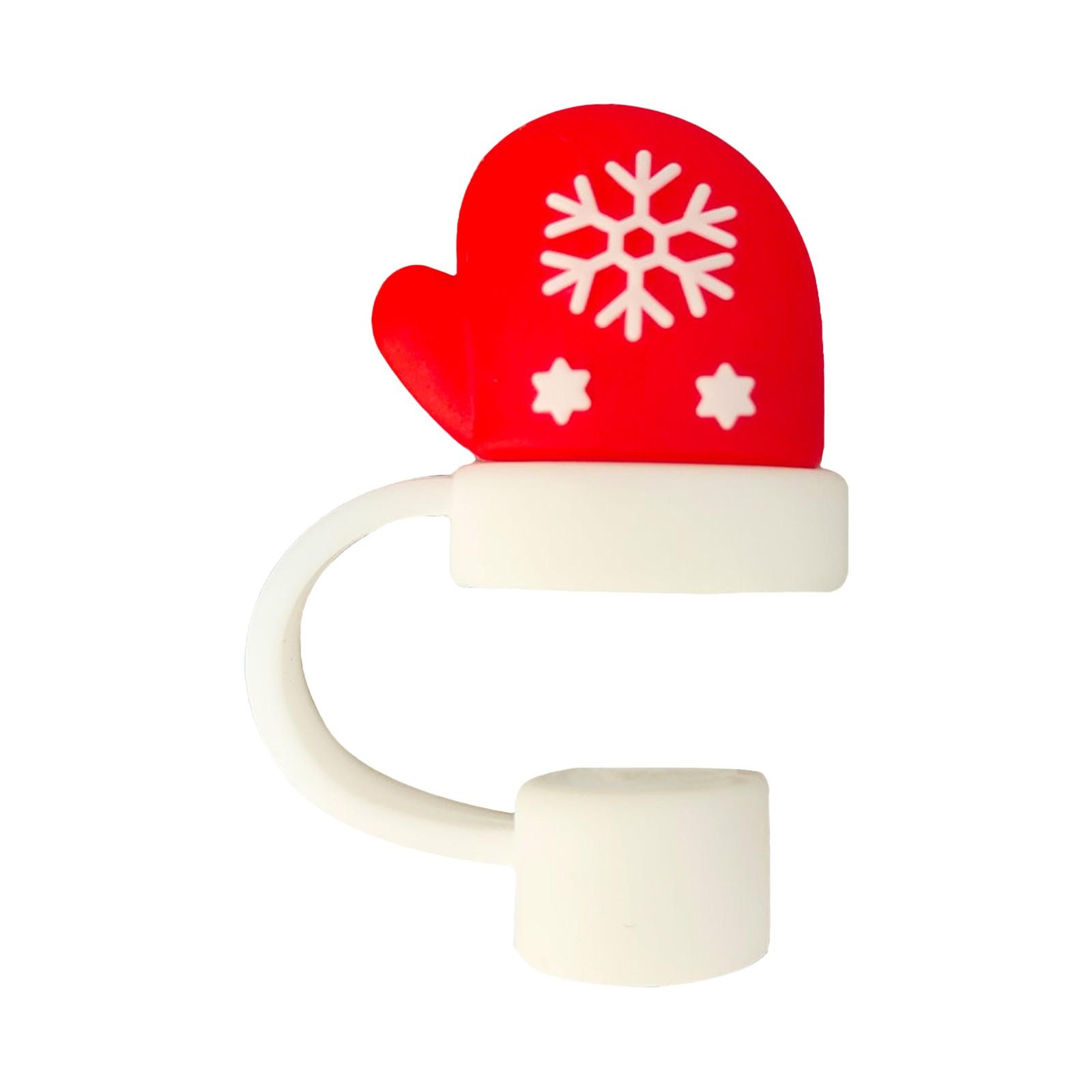 

10 мм 3D рождественский чехол для соломинки силиконовый чехол для соломинки 10 мм 0,4 дюйма пыленепроницаемые многоразовые крышки для соломинок