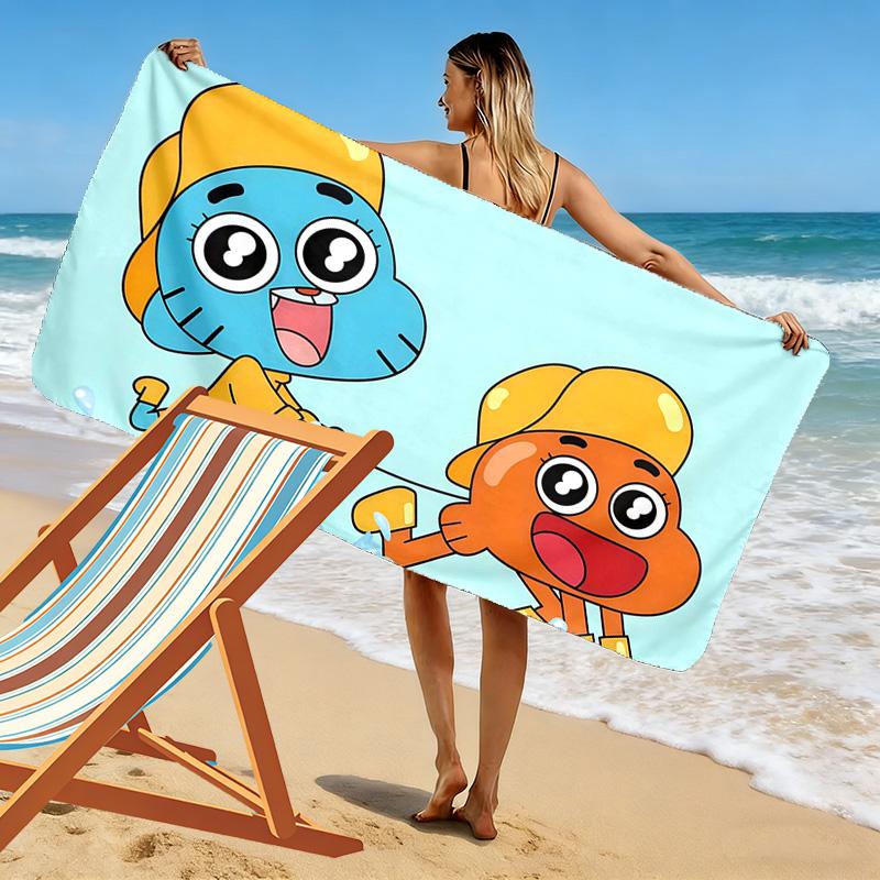 The Amazing World of Gumball2 Print Beach Towel, Large Soft Quick Dry Towel for Beach Camping Swimming