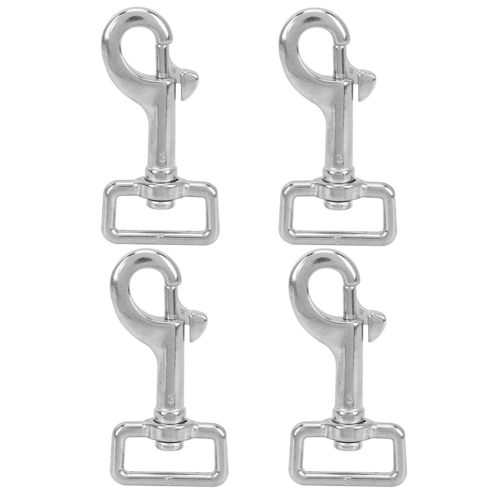 4 STÜCKE Karabinerhaken Quadratischer Ring Einzelkopf Haustierschnalle Edelstahl für Geldbörse Rucksack