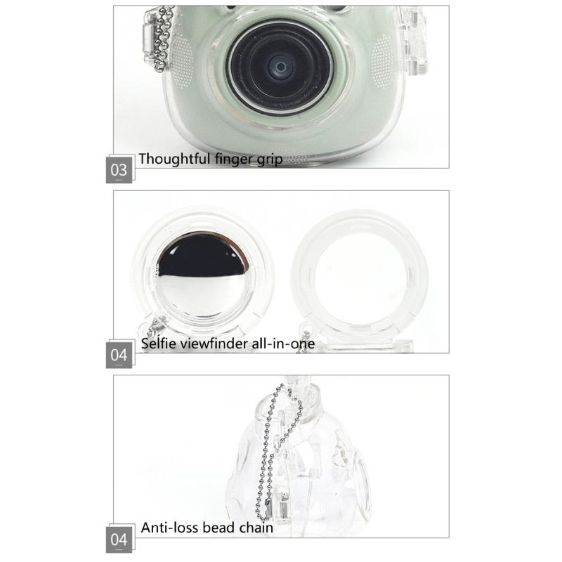 Transparents AntiScratch Phone Camera Cover Builts In 360 Adjustable Mirror for Precise SelfPortraits