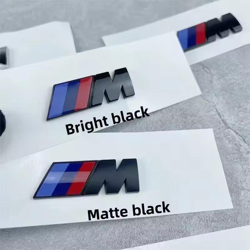 BBKT7 1PCS Sport Black Silver Replacement Rear Trunk Emblem Badge For BMW M ABS Logo Side Label Sports Displacement M badge Sticker