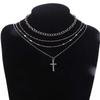 Adjustable Vintage Cross Choker Stacked Multi Layer Prayer Necklace Cross Pendant  Church
