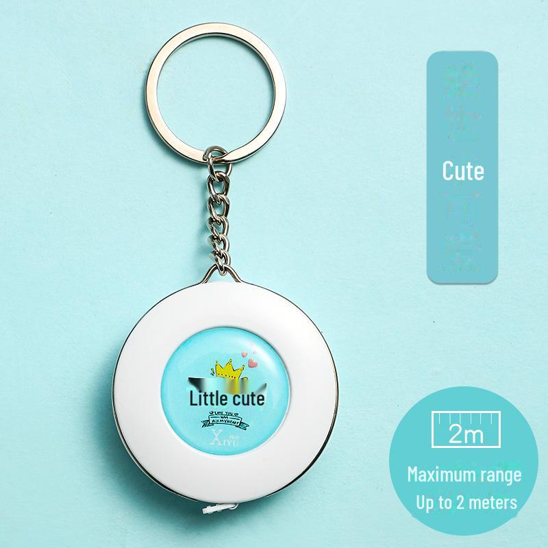 Mini Portable 2m Tape Measure - Soft, Telescopic, Self-Locking Ruler with Keychain