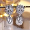 Luxury Female Small White Zircon Pearl Stone Stud Earrings Vintage Gold Color Wedding Party Gift  For Women