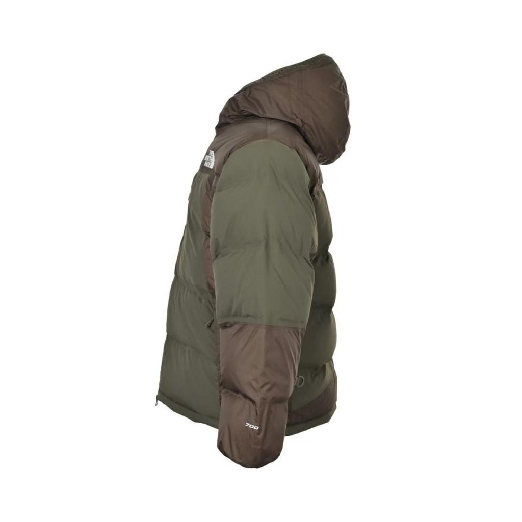 North Face Warm and Windproof Spliced Down Jacket for Women, Brown and Green