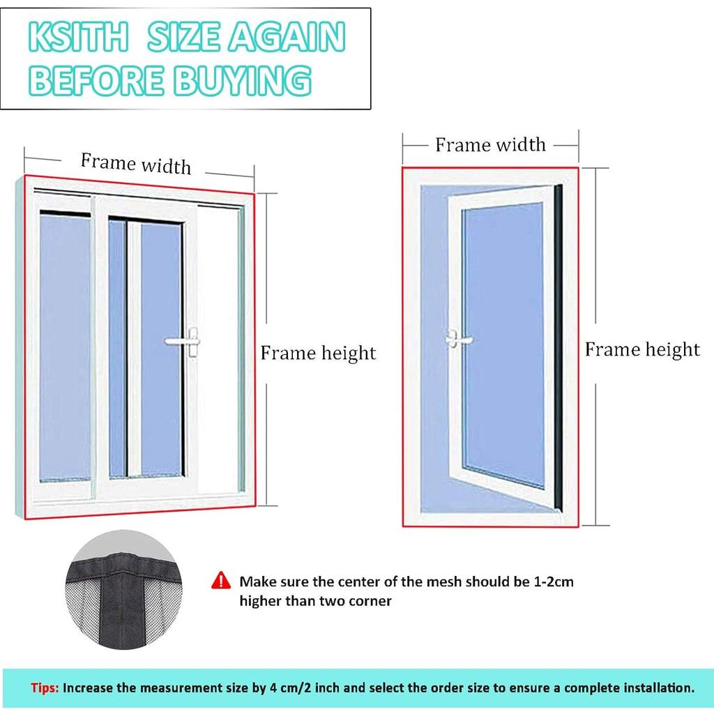 Magnetic Window Net, Transparent Washable Automatically Seal Mesh Window, Easy to Install Without Drilling, for Any Kind of Windows