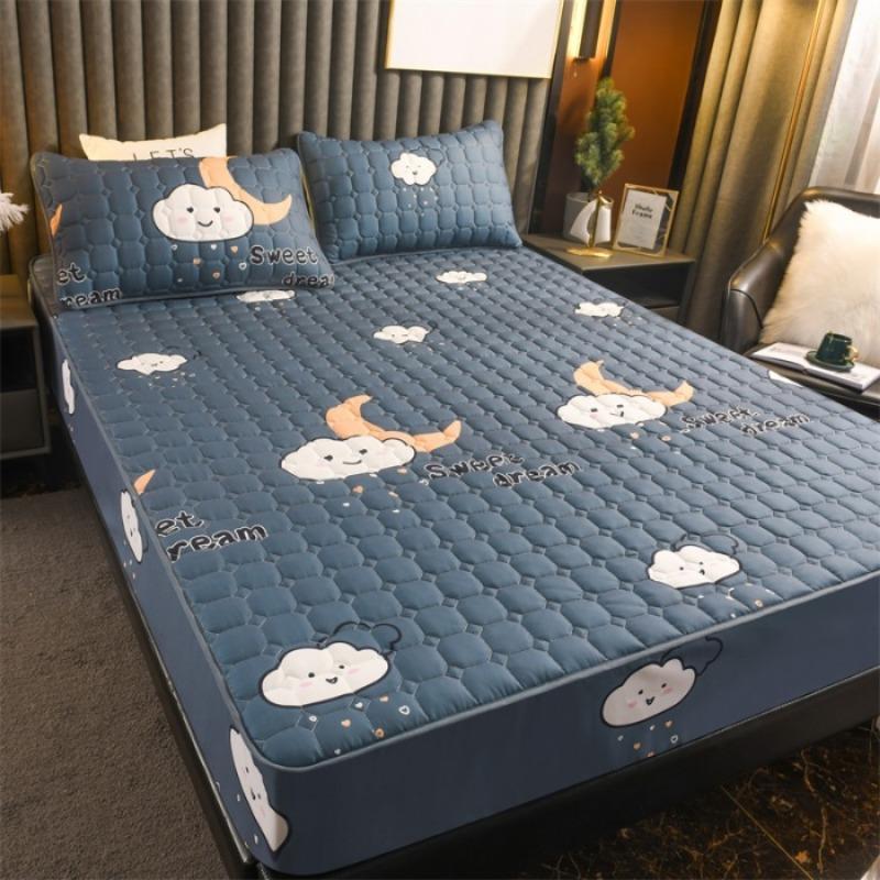 Sheet single piece padded thickened Simmons mattress protective cover polished mattress cover mattress cover all inclusive bed sheet dust cover