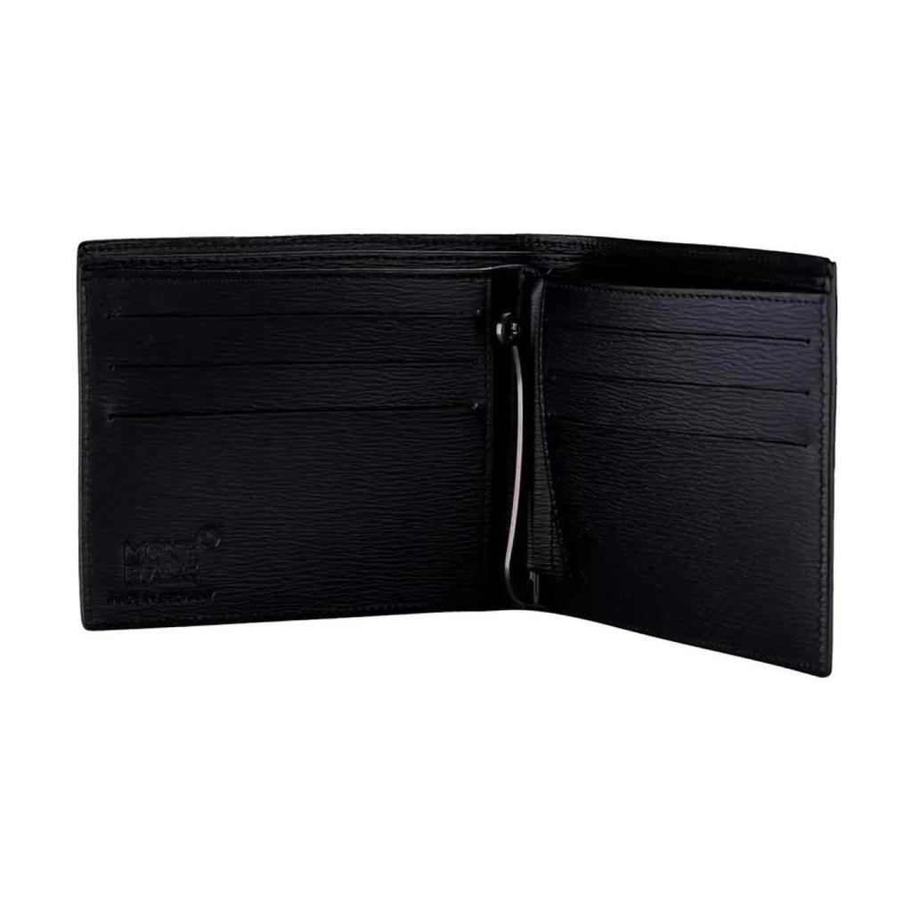 Montblanc Urban Elegance Series White Hexagonal Star Logo Foldable Wallet With Card Holder Men Wallet Black 101867