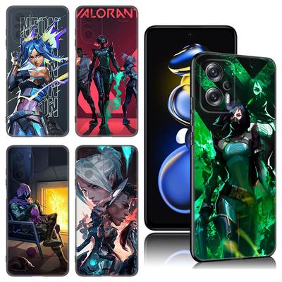 Die Valorant Spiel Schwarze Silikon Handyhülle Für Xiaomi POCO X3 X4 NFC F5 M3 M4 M6 X5 X6 Pro F3 F4 GT 5G C55 C65 M5