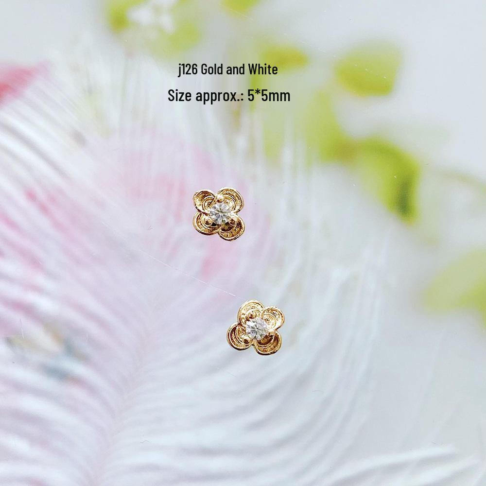 Retro Butterfly Zirconia Rhinestone Nail Art Stickers - Exquisite DIY Ancient Style Nail Accessories