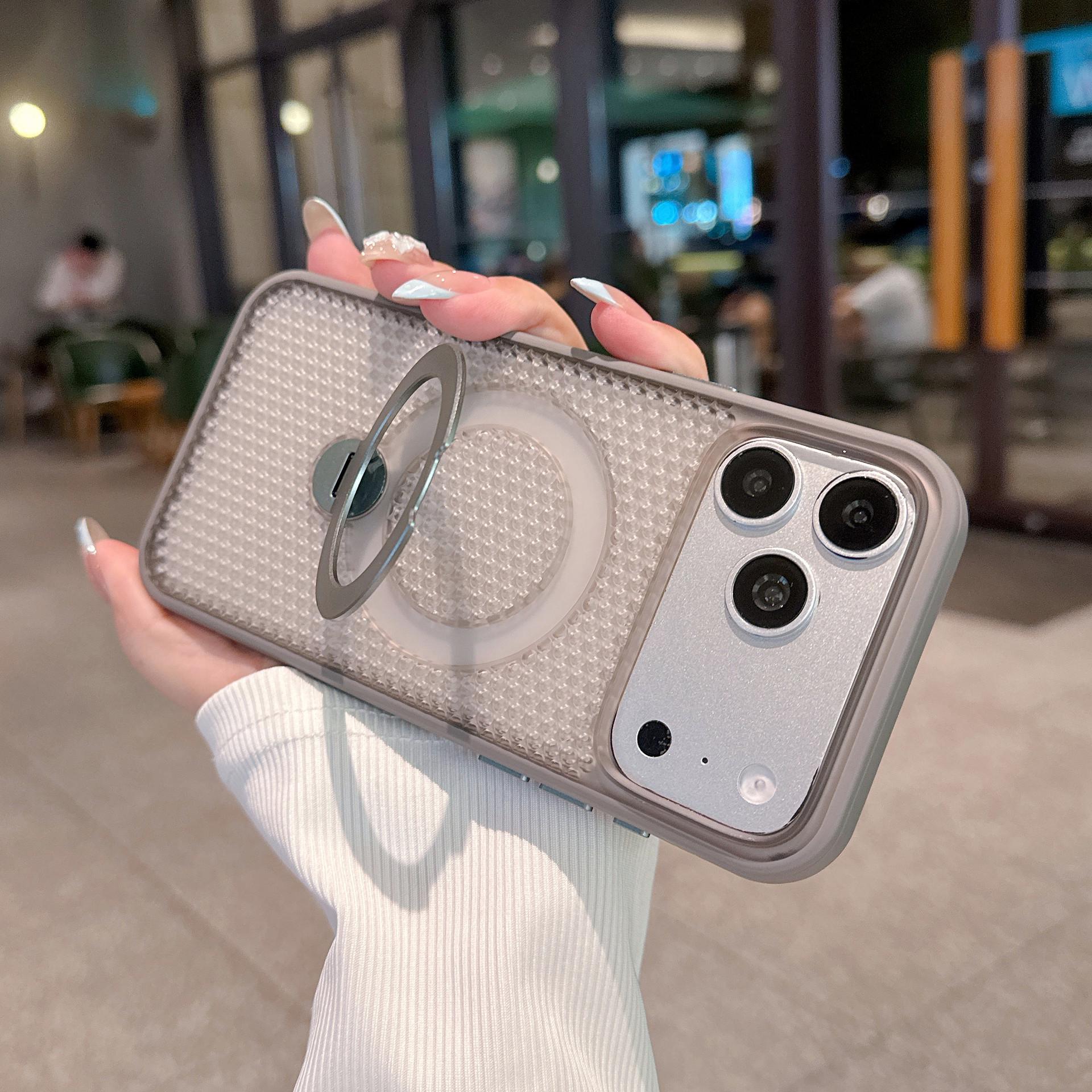 iPhone 17 Pro Max Breathable Magnetic Rotating Bracket Case, Compatible with Apple 16 Lens Film iPhone 16 Pro