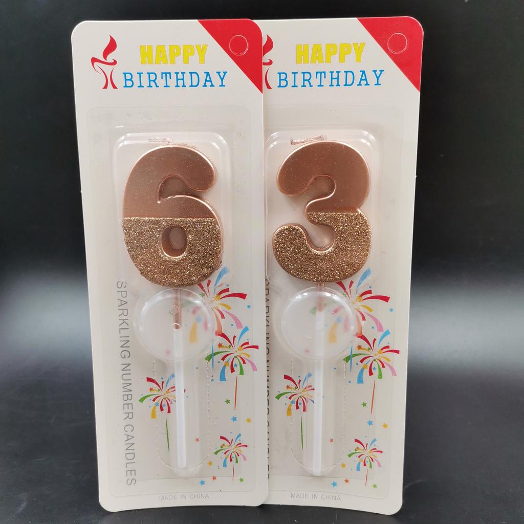 Atmospheric Digital Candle Creativity 0-9 Number Birthday Candle Cake Decoration Golden Glitter Candle