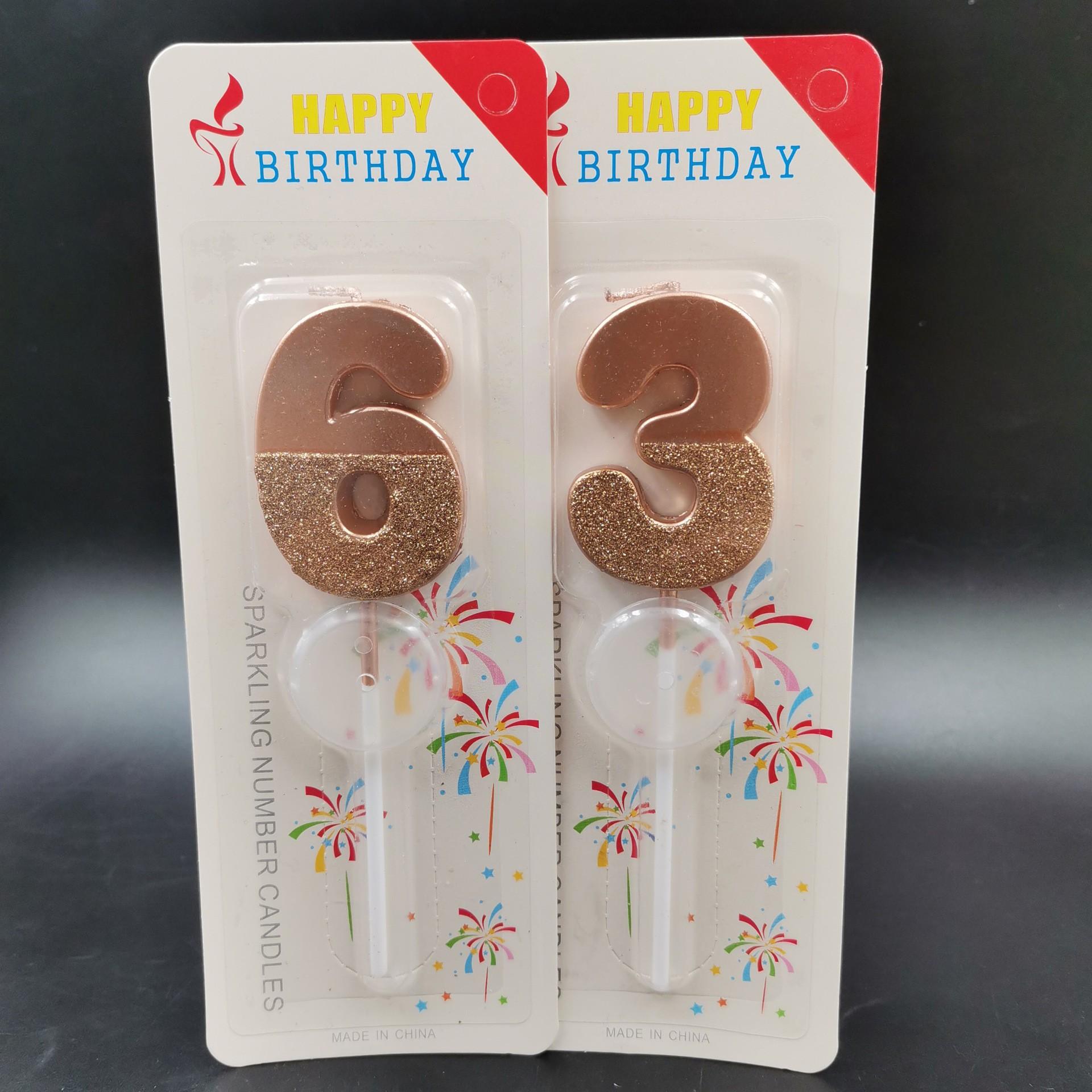 

Atmospheric Digital Candle Creativity 0-9 Number Birthday Candle Cake Decoration Golden Glitter Candle