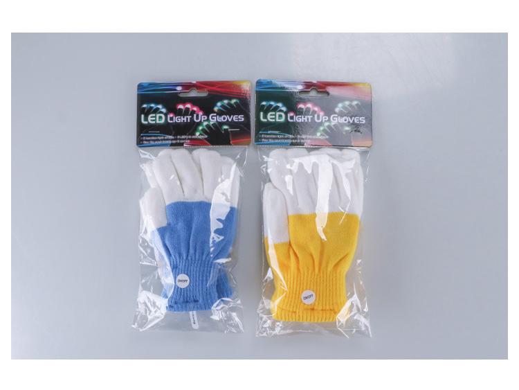 LED Multicolor Light-Up Fingerless Gloves for Halloween & Christmas - Flashing White Knit for Adults & Kids