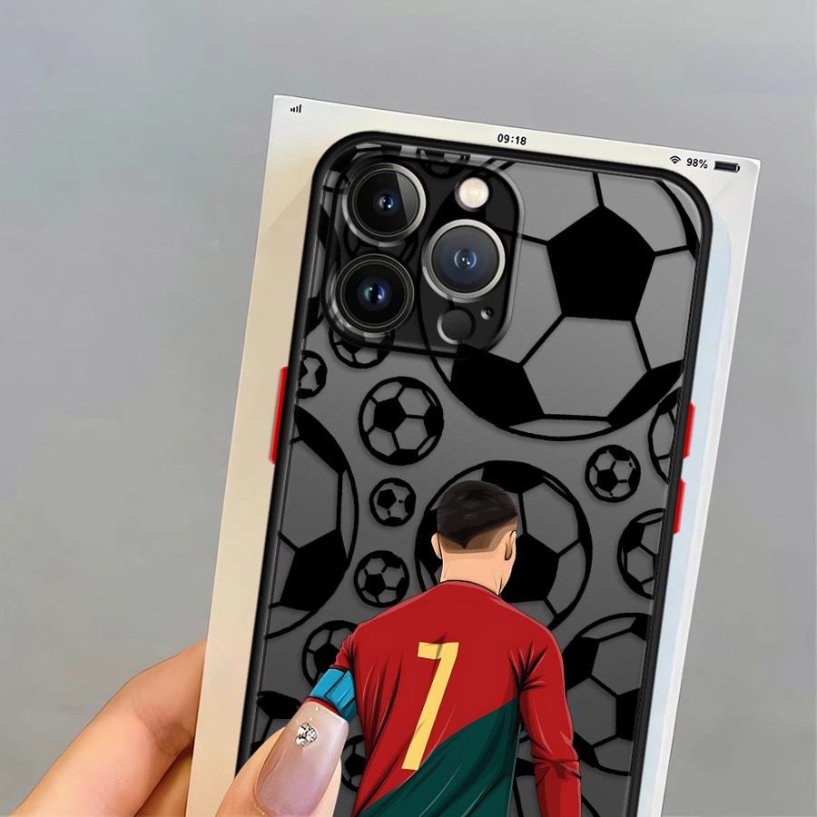 Soccer Football Number Funda Back Phone Cover Case for iPhone 17 Pro Max XS XR 13 Mini 16 Plus 12 14 15 11 7 8 SE Air