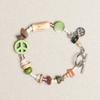 Peace Mark Symbol Bracelet Set 5 Colors 2 Pcs