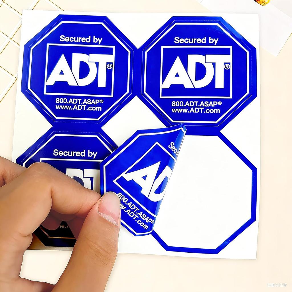 12 Pack ADT Security Stickers, ADT Safety Signs Waterproof Decals for Home Windows and Doors HD Printed