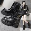 Smoke Boots Women's Boots 2025 New Autumn and Winter Mid-tube Casual Two-wear Sleeve Short Boots Thick Heel Fashion Boots Pants Tube Boots