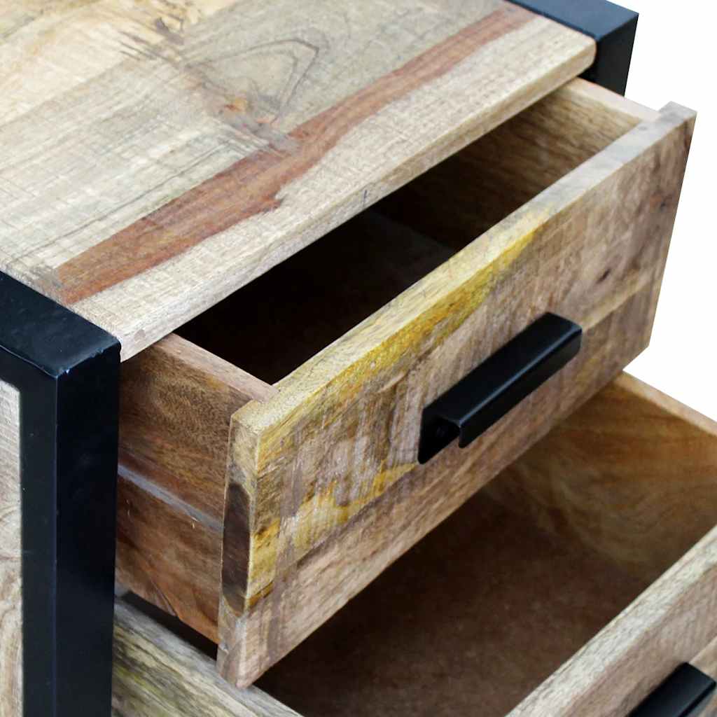 Side Table with 2 Drawers Mango Wood 43 x 33 x 51 cm