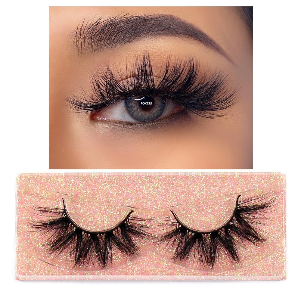 FOXESJI Wimpern 3D Nerz Falsche Wimpern Flauschig Weich Natürlicher Streifen Nerz Wimpern Verlängerung Volumen Fake Wimpern Dicke Wimpern