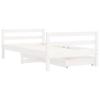Kids  Bed with Drawers White 80 x 160 cm Solid Pine Wood