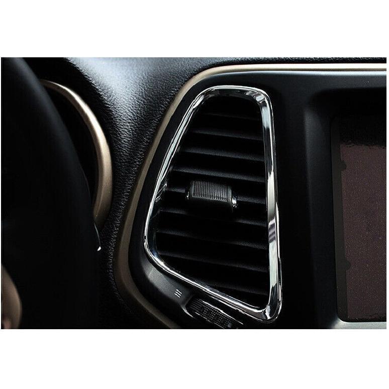 For Jeep Cherokee 14-2018 Bright Chrome Center Console AC Air Outlet Vent Trim