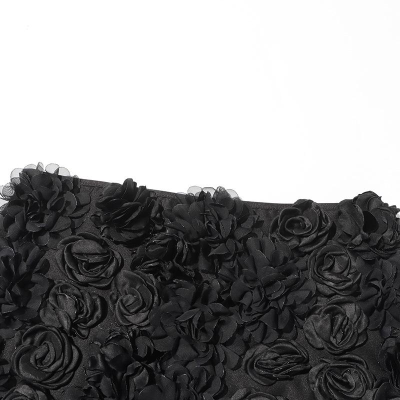 Spring 2025 A-Line Skirt: 3D Floral Detail, Sexy Slim Fit, Chic & Stylish