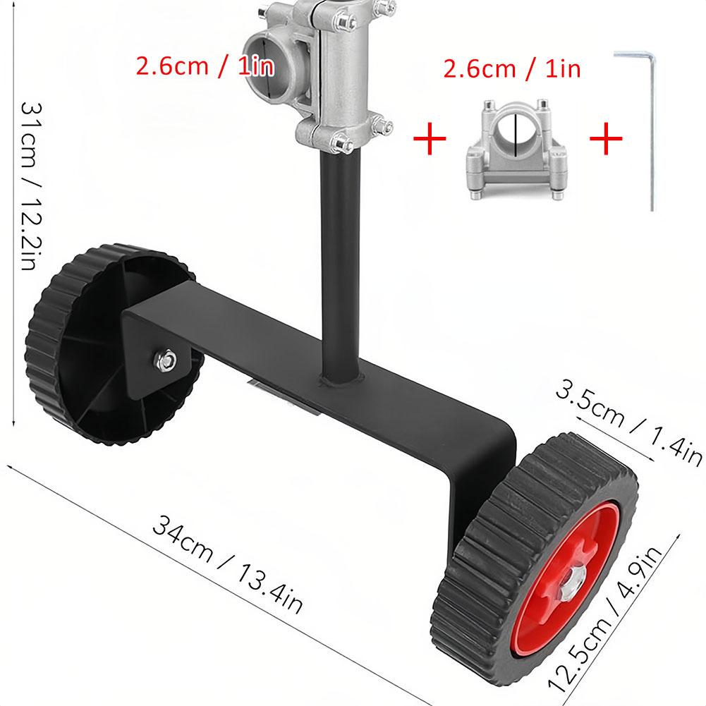 Adjustable Lawn Mower Support Wheel Kit Fits 26/28mm Tube Effortless Rolling Grass Cutter Auxiliary Wheel Tool Accessory