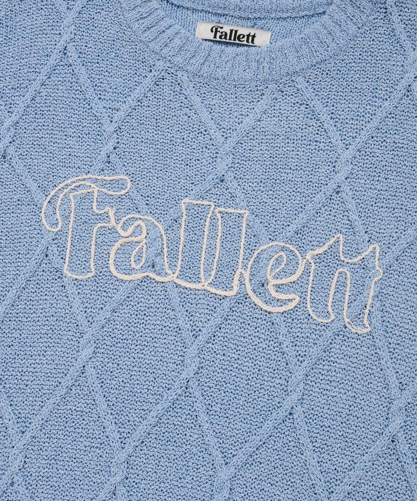 FALLETT Story Logo Argyle Summer Knit Sky Blue