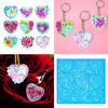 Holographic Heart Mold Silicone Jewelry Pendant Resin Mold Sparkling Flower Epoxy Mold Earring Charm Mold DIY Craft