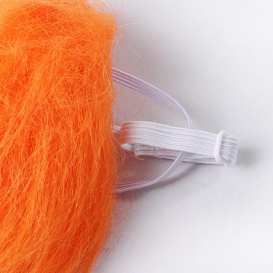 Orange Pet Wig Cat Cosplay Wig Funny Pet Wig Hair with Adjustable Elastic Bands for Halloween Christmas Party Costume Accessory