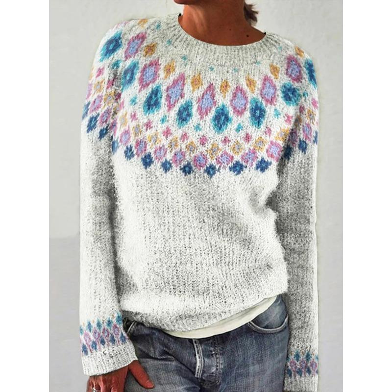 TIFICY Women s Fashion Casual Fall Winter Long Sleeve O-Neck Sweaters S