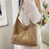 Yogodlns Borsa in Paglia Intrecciata Versatile da Appendere Estiva alla Moda con Lavorazione a Intreccio Vuota Borsa da Spiaggia in Erba Intrecciata a Mano Borsa a Spalla Singola da Donna