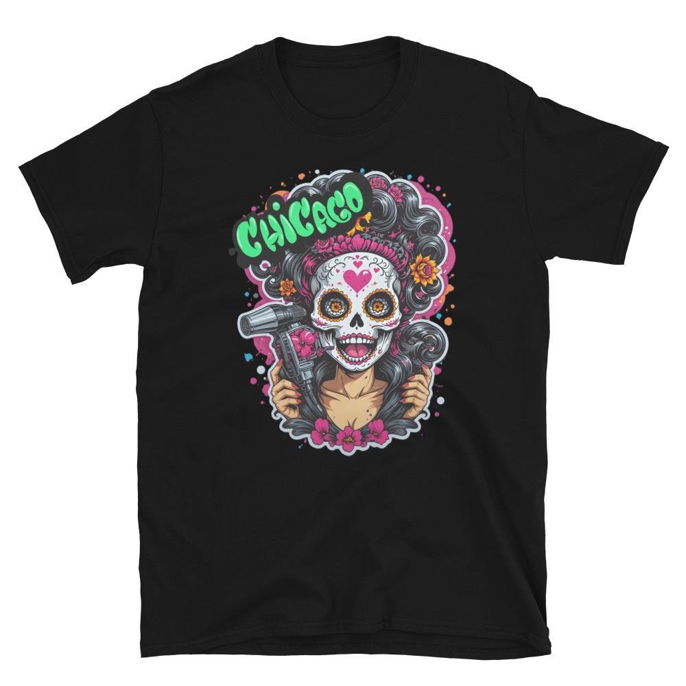 Unisex classic tee T-Shirt Skull Design New Colourful Print S разноцветный