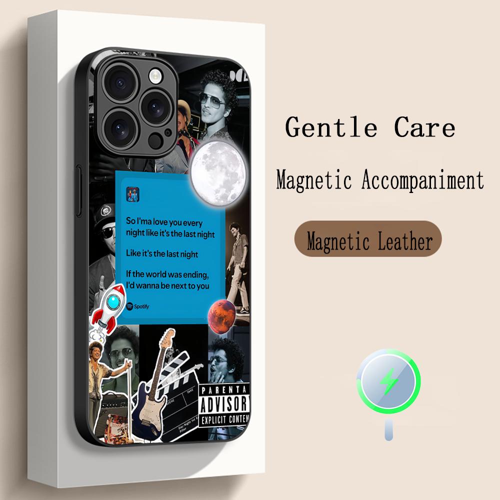 Bru-no Cool Singer Fashion Design Phone Case For iPhone 17 16 15 14 13 12 Plus Pro Max High-end Luxury Magsafe Sheepskin