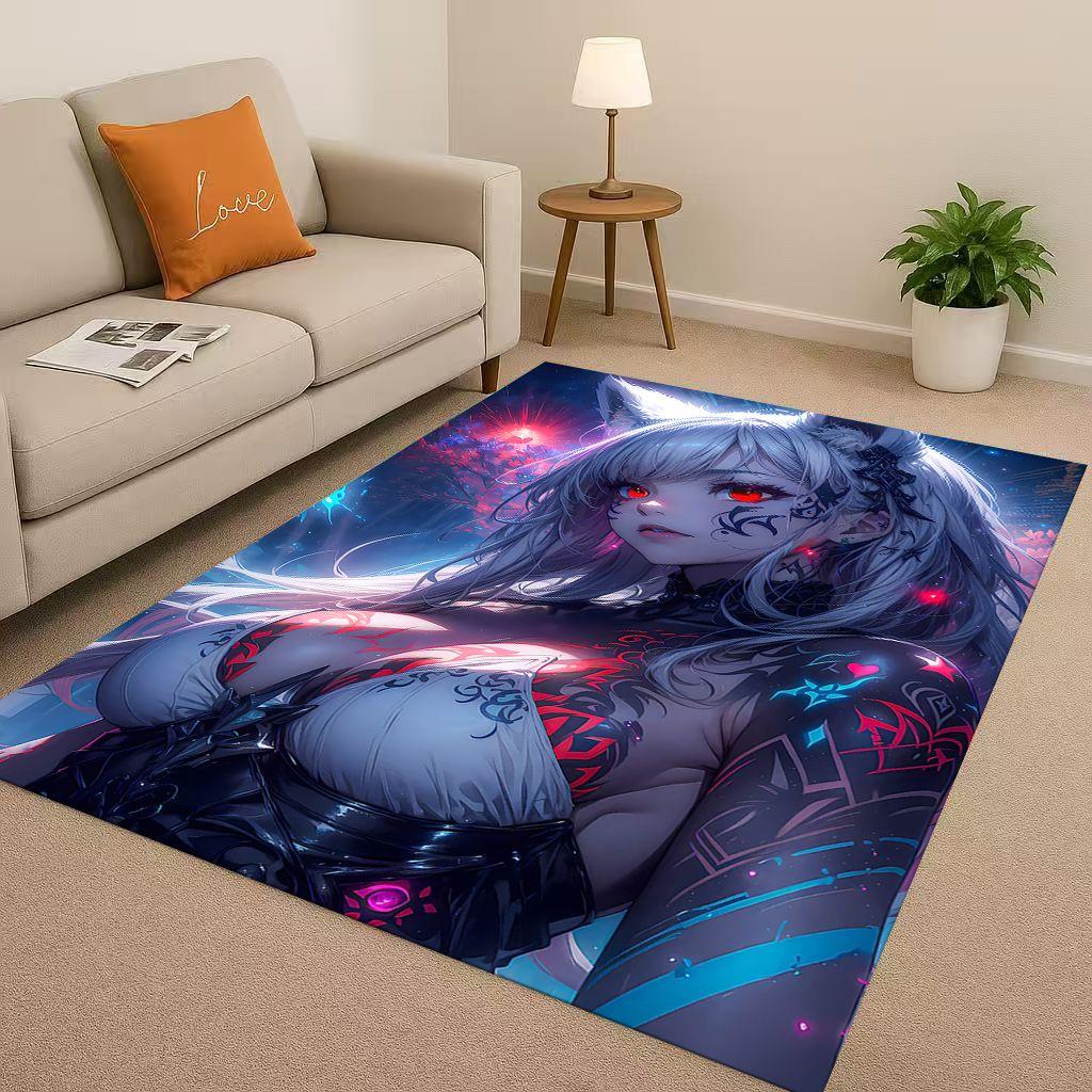 2026 New Gothic Dark Sexy Girls Cartoon Anime Characters Living Room Non-Slip Area Rug Carpet for Bedroom Playroom Sofa,Doormat