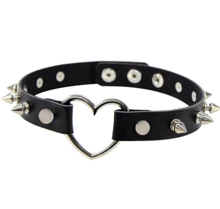 Punk Choker Halskette Gothic Leder Halsband - Stylischer Gothic-Schmuck Fr  Damen & Herren, Cosplay & Party
