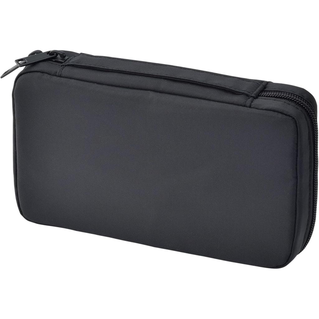 MUJI Nylon Book Shaped Pouch Black - Approx. 20.5 X 12 X 4cm, Japan