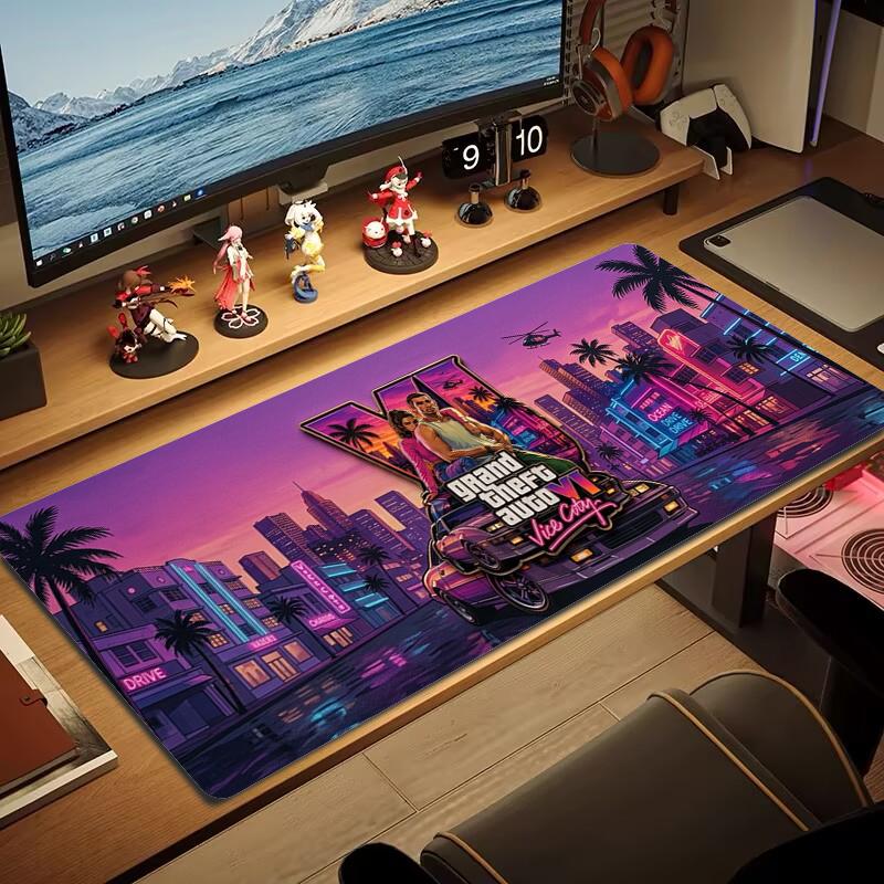 Grand Theft Auto Mouse Pad Large Gaming Table Cushion Non-slip Laptop Tablet Big Mousepad XXL Mat Mini PC Playmat With Lock edge