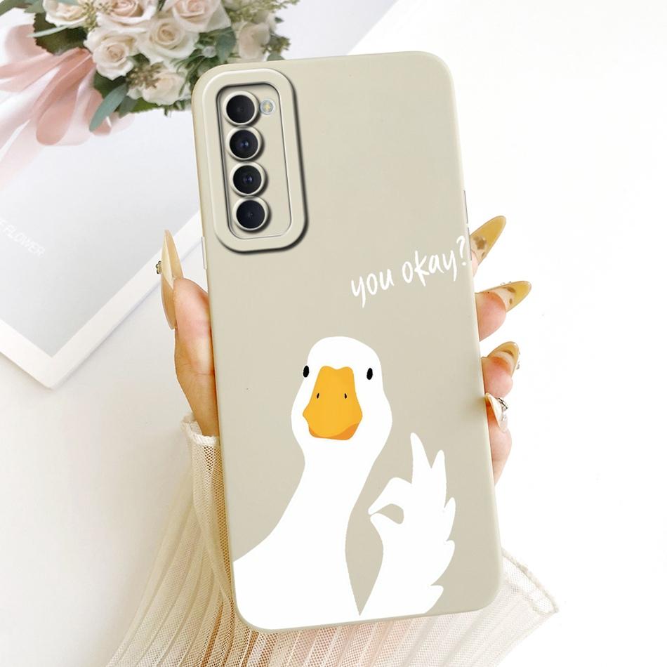 For OPPO Reno4 Pro / Reno4 Cute Cat Flower Cartoon Phone Case For Oppo Reno 4 4Pro 4G Shockproof Soft Silicone Bumpers