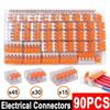 90pcs Wago For 221 Electrical Connectors Wire Block Clamp Cable Terminal